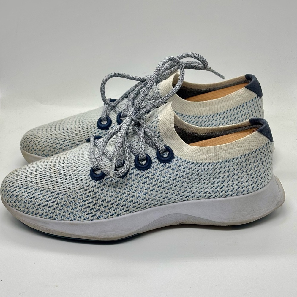Allbirds Tree Dasher Blue Knit Lace Up Athletic Sneaker Shoes Size: Women's US 9